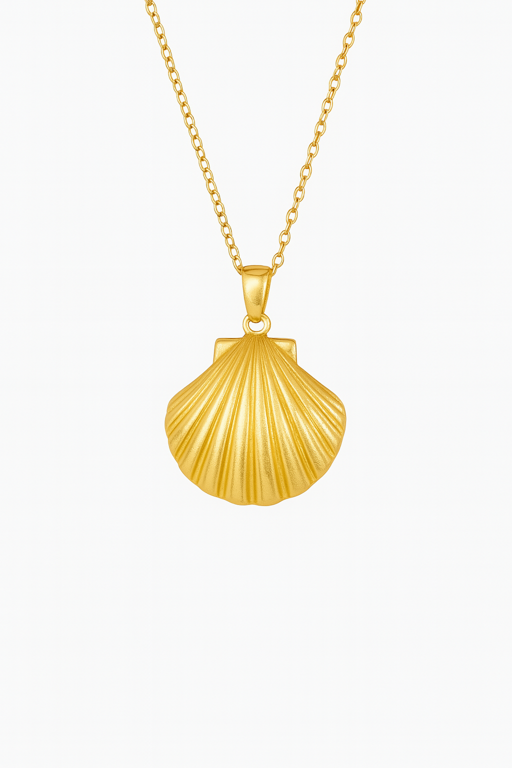 Silver Seashell Pendant Necklace