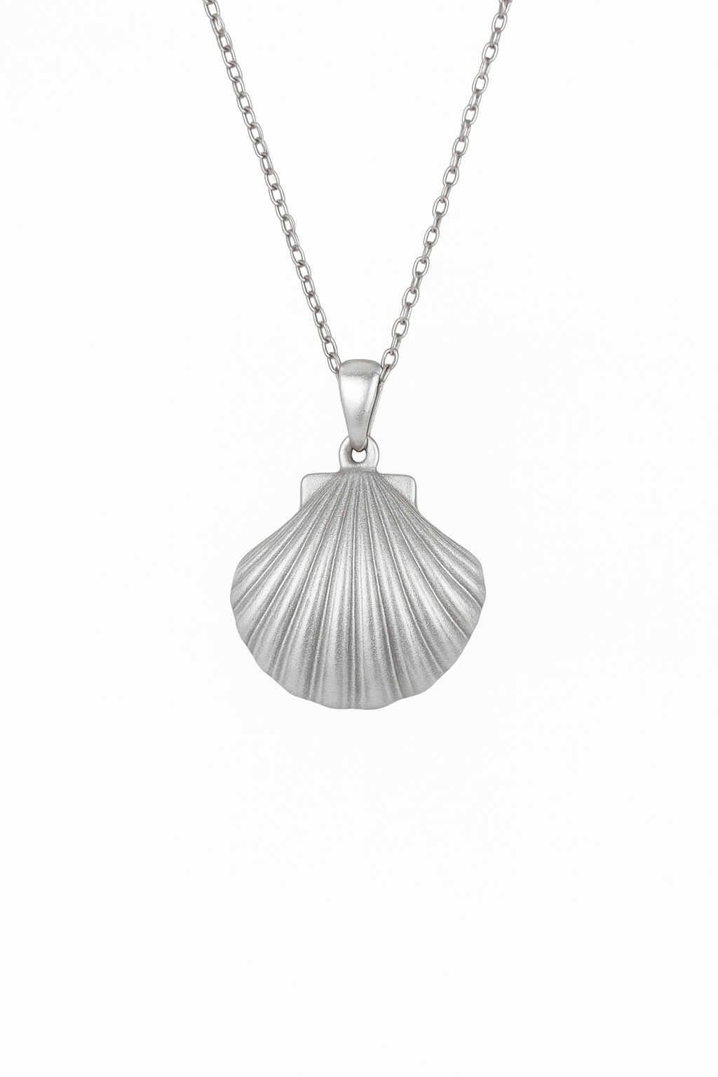 Silver Seashell Pendant Necklace