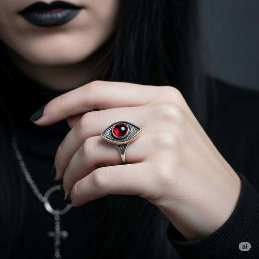 Evil Eye Ring With Cabochon
