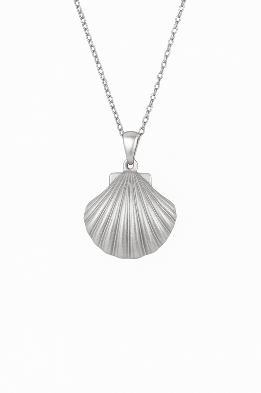 Silver Seashell Pendant Necklace