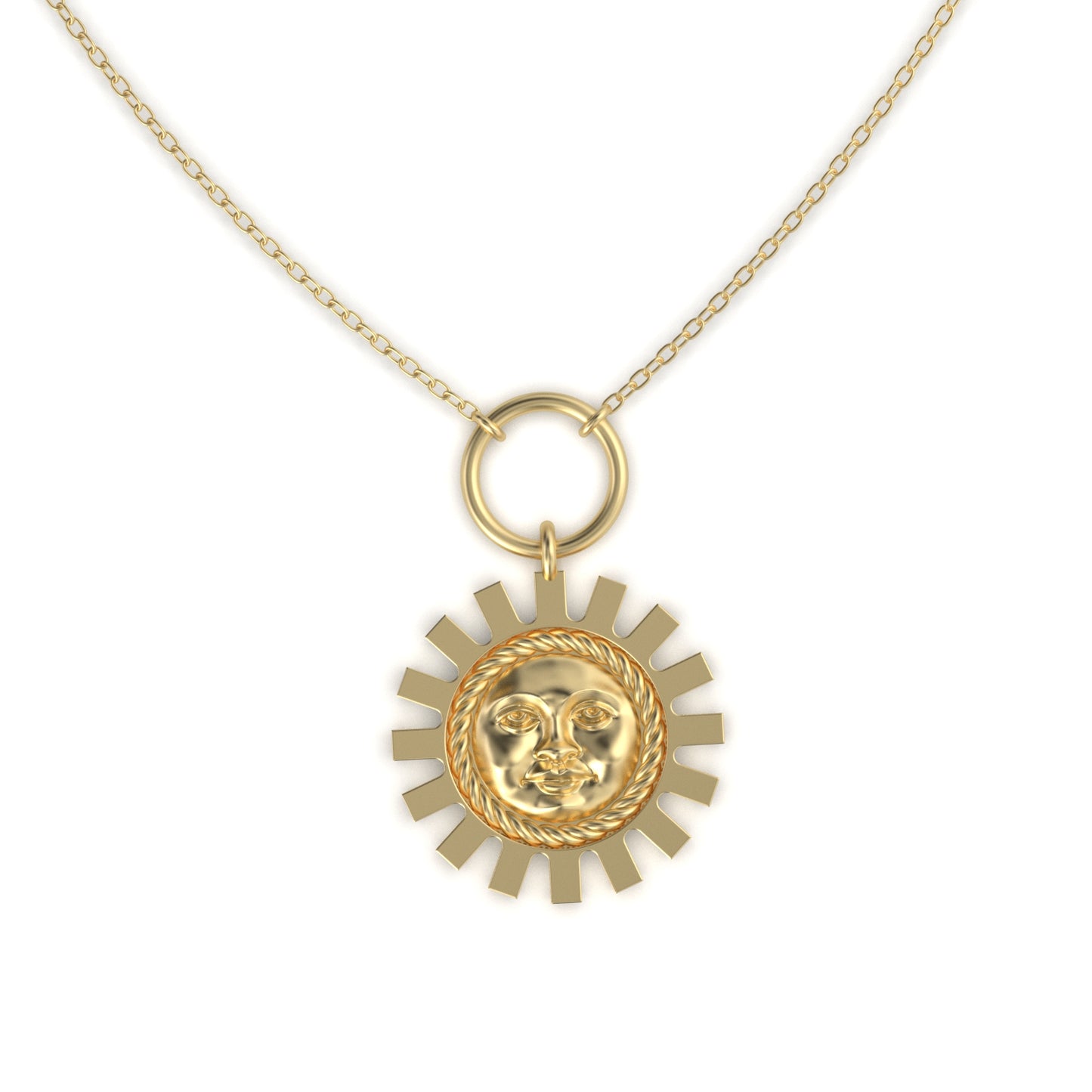Sun Face Pendant with chain