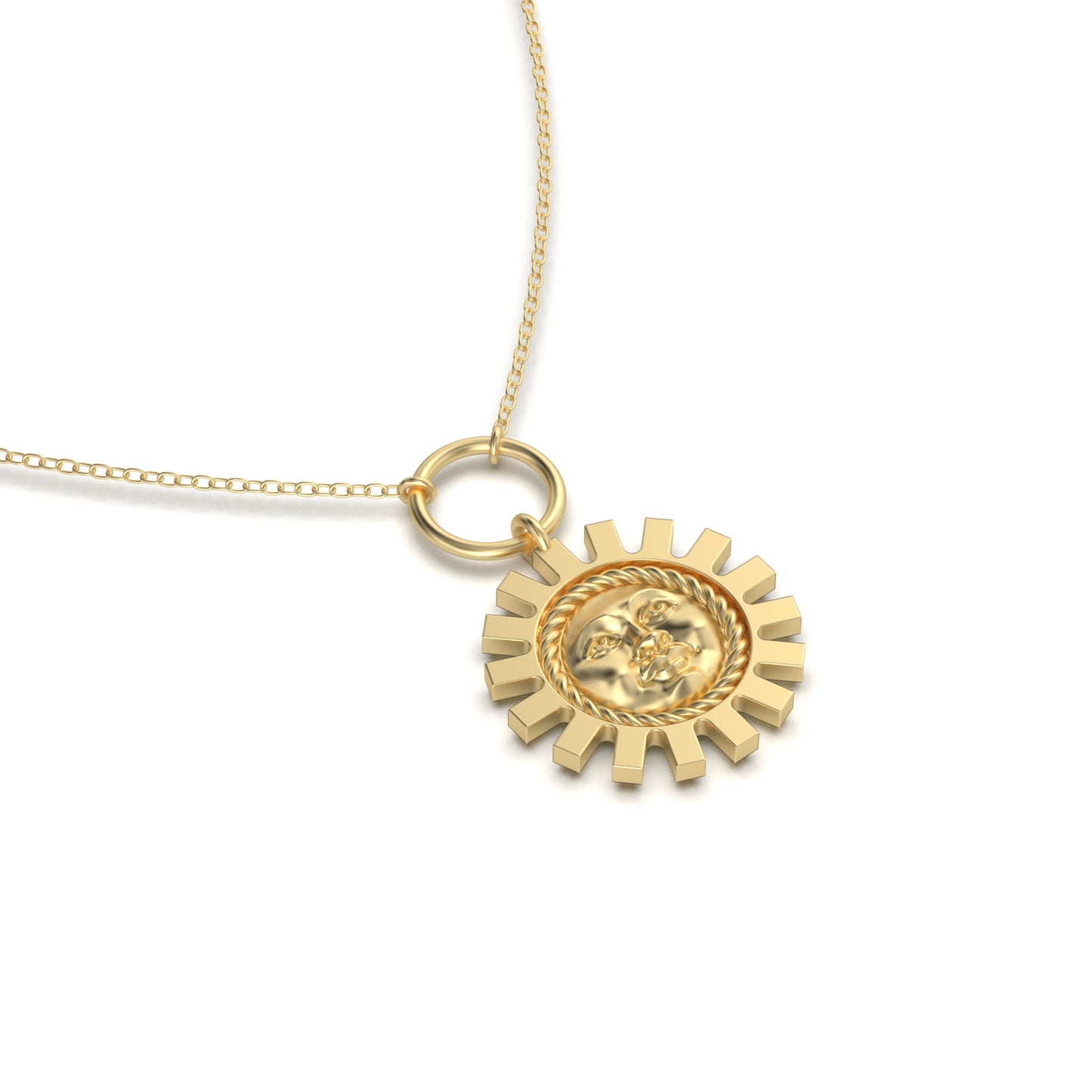 Sun Face Pendant with chain