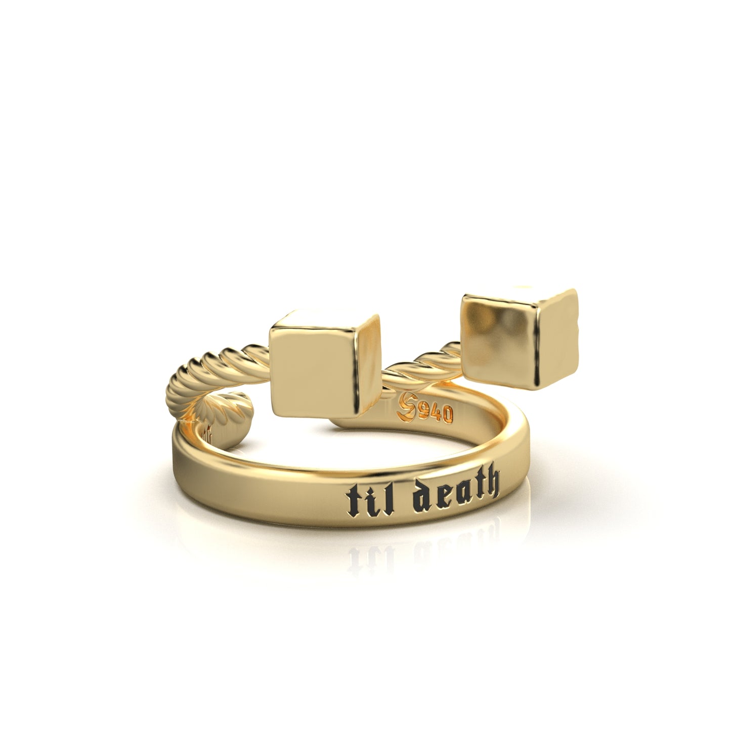 Til Death R Cube Ring | BLK DOG Jewelry